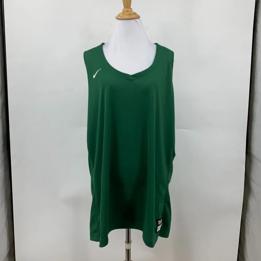 Nike Basketball Jersey Shirt Womens XXXL 3XL Green Sleeveless V Neck Lightweight